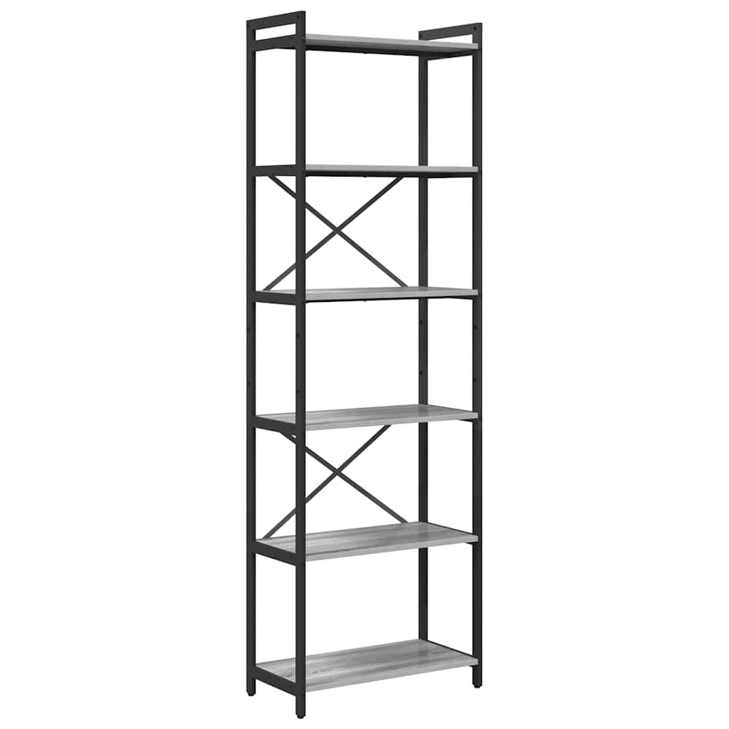 Bookshelf Grey sonoma 60 x 30 x 190 cm Engineered Wood