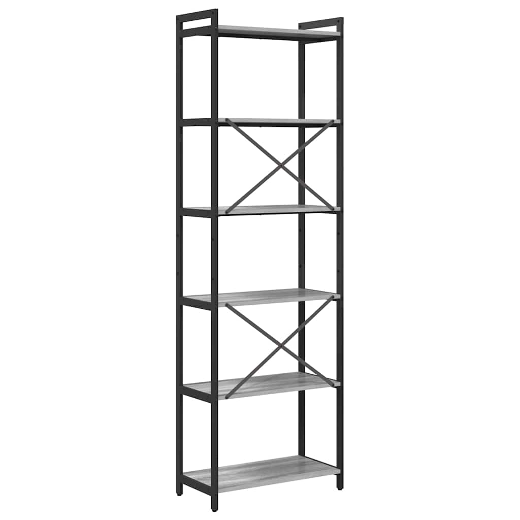 Bookshelf Grey sonoma 60 x 30 x 190 cm Engineered Wood