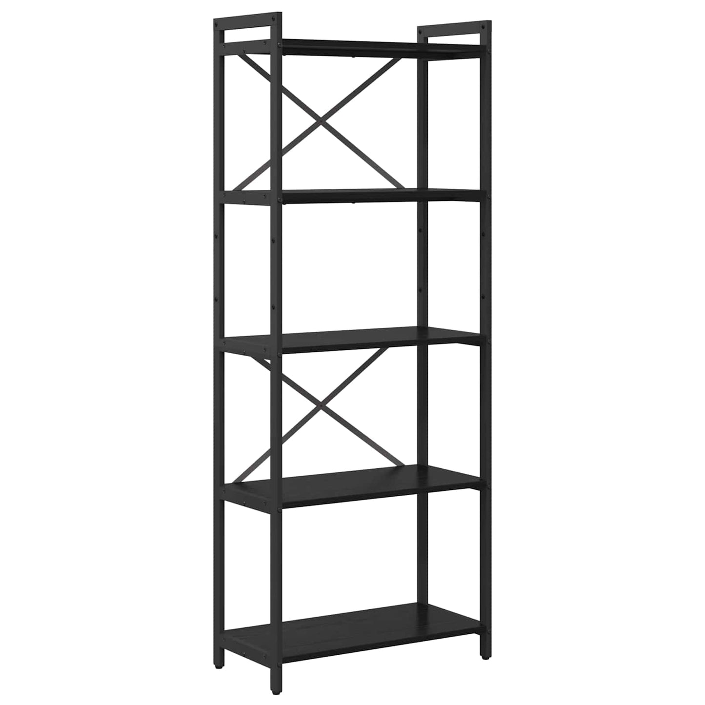 Bookshelf Black Oak 60 x 30 x 155 cm Engineered Wood
