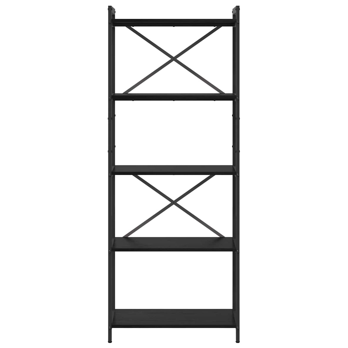 Bookshelf Black Oak 60 x 30 x 155 cm Engineered Wood