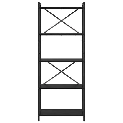 Bookshelf Black Oak 60 x 30 x 155 cm Engineered Wood