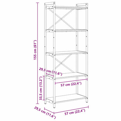 Bookshelf Sonoma Oak 60 x 30 x 155 cm Engineered Wood