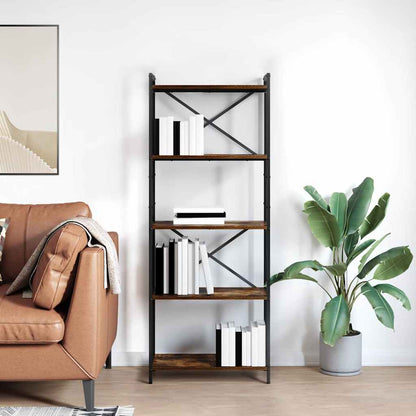 Bookshelf 60 x 30 x 155 cm Engineered Wood Smoked Oak