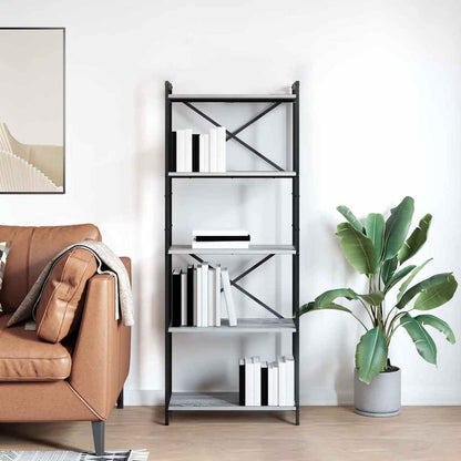 Bookshelf 60 x 30 x 155 cm Engineered Wood Grey sonoma