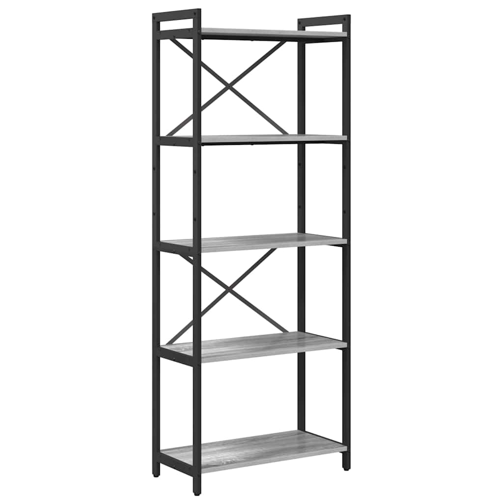 Bookshelf 60 x 30 x 155 cm Engineered Wood Grey sonoma