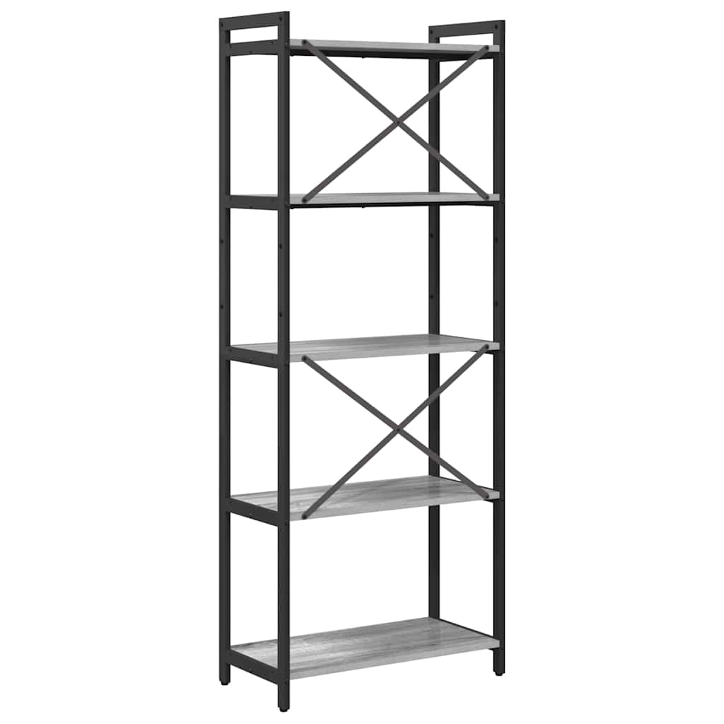 Bookshelf 60 x 30 x 155 cm Engineered Wood Grey sonoma