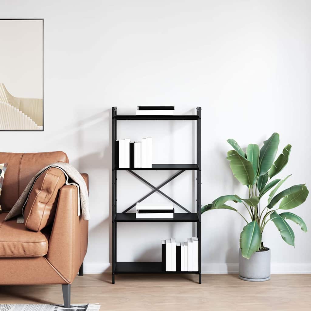 Bookshelf Black Oak 60 x 30 x 120 cm Engineered Wood