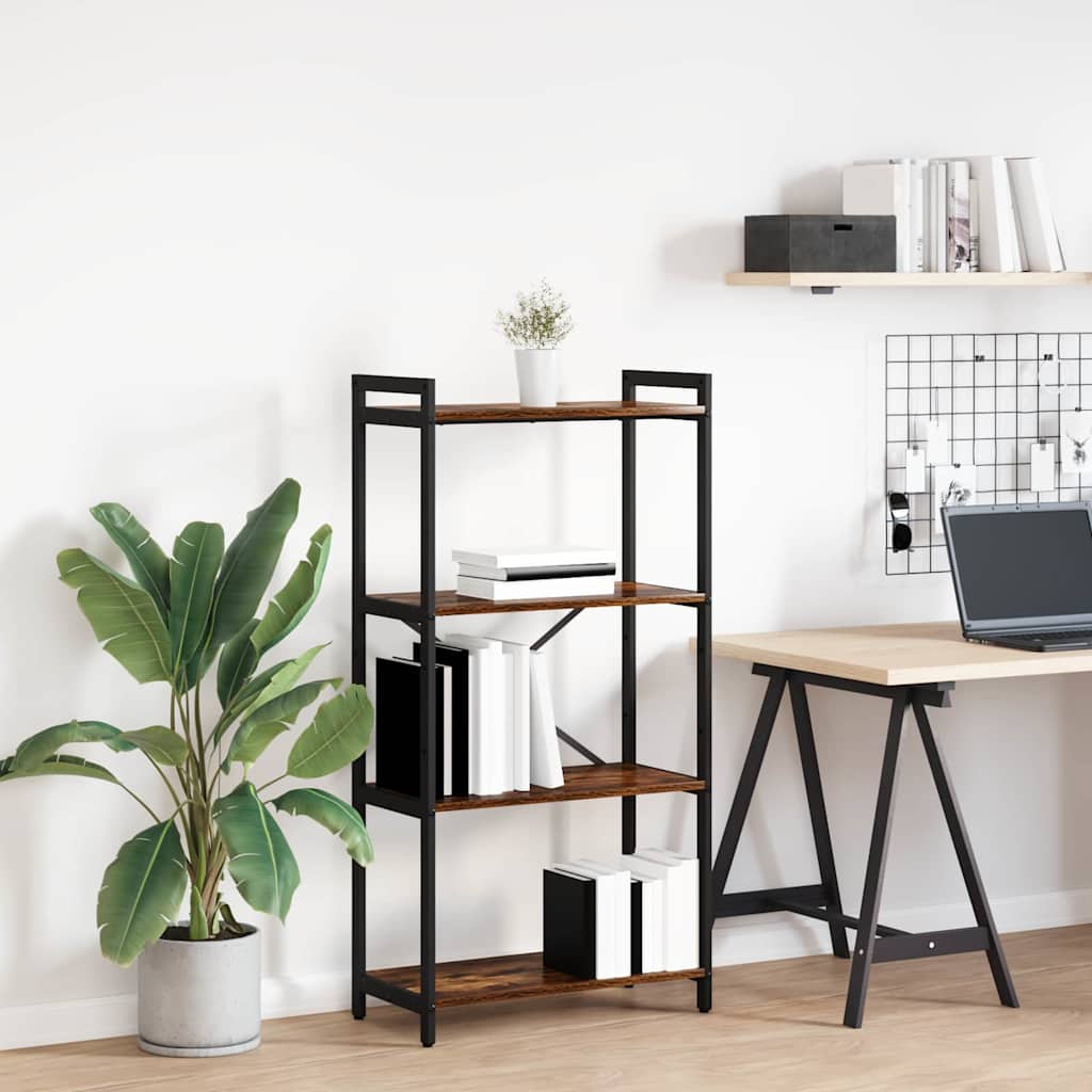 Bookshelf Smoked Oak 60 x 30 x 120 cm Engineered Wood