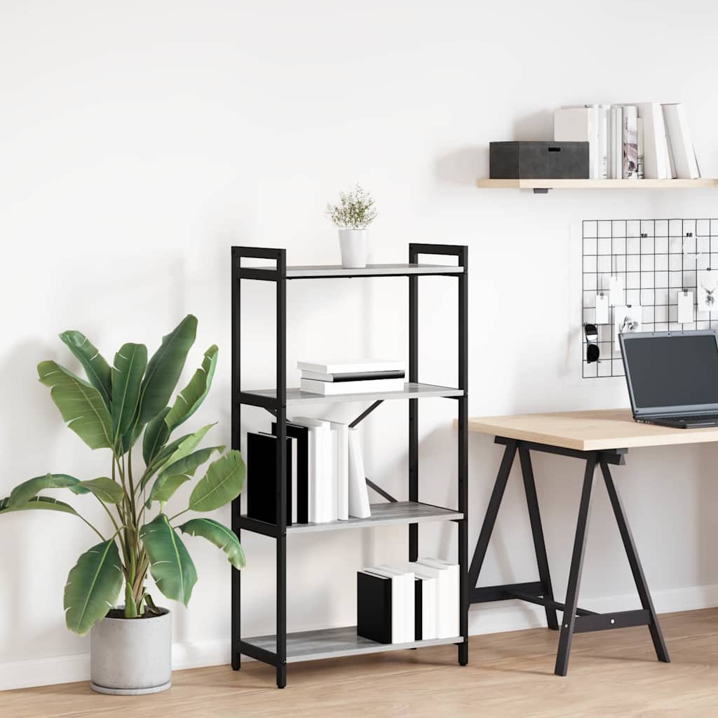 Bookshelf 60 x 30 x 120 cm Engineered Wood Grey sonoma