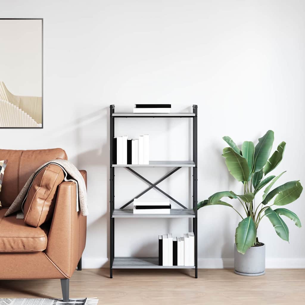Bookshelf 60 x 30 x 120 cm Engineered Wood Grey sonoma