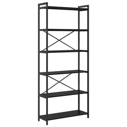 Bookshelf Black Oak 80 x 30 x 190 cm Engineered Wood