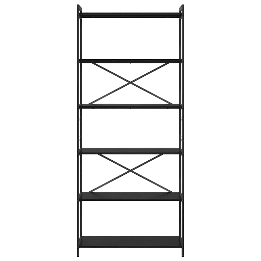 Bookshelf Black Oak 80 x 30 x 190 cm Engineered Wood