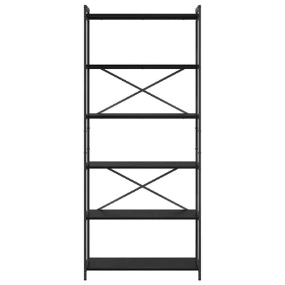 Bookshelf Black Oak 80 x 30 x 190 cm Engineered Wood