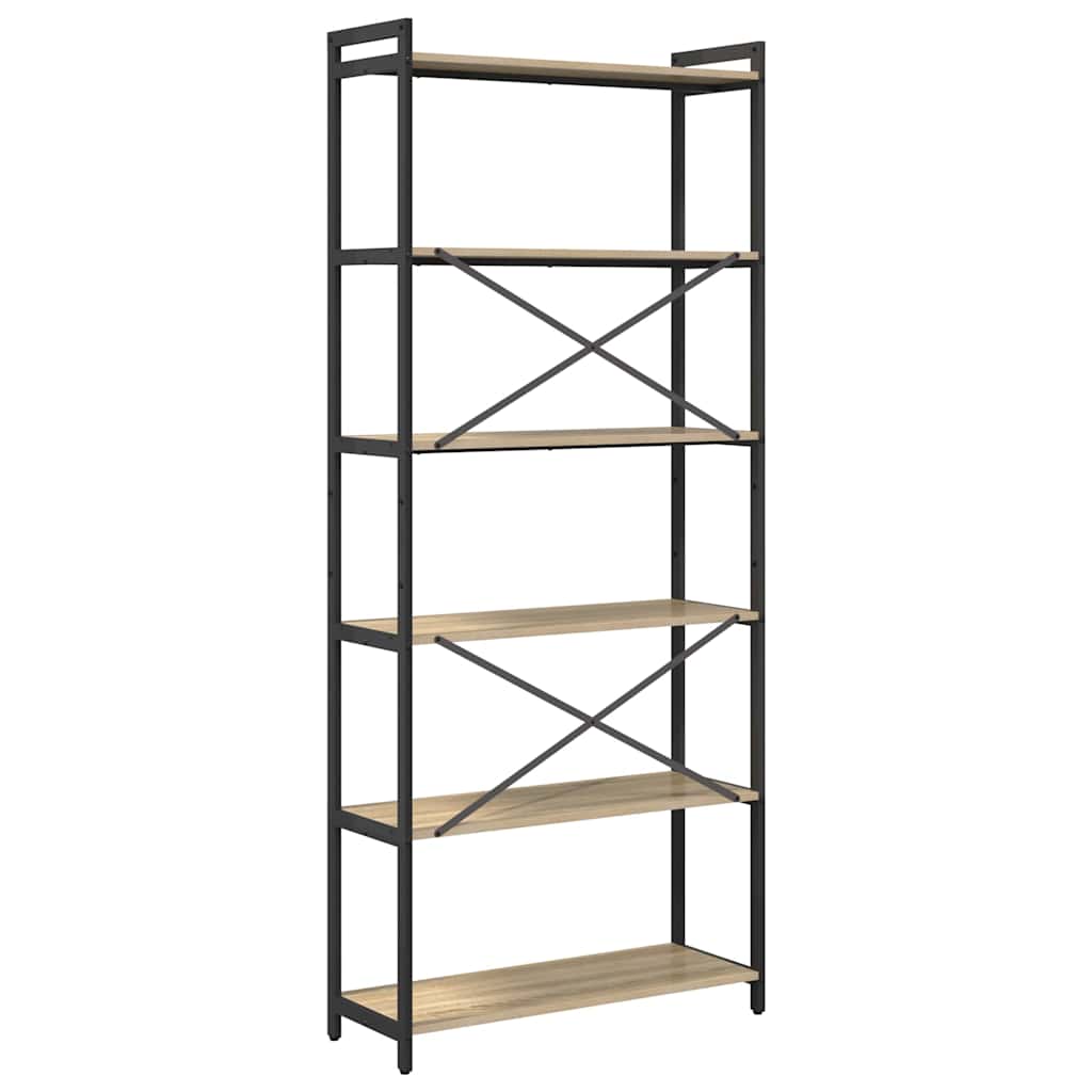 Bookshelf Sonoma Oak 80 x 30 x 190 cm Engineered Wood