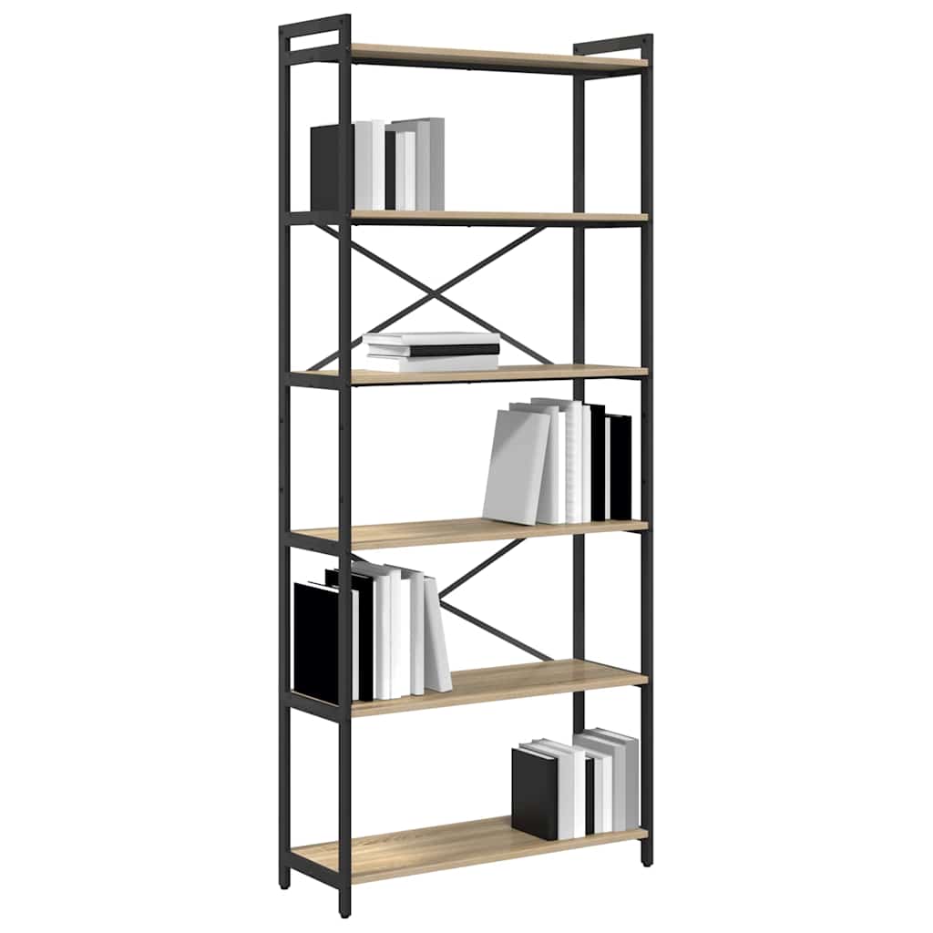 Bookshelf 80 x 30 x 189.5 cm Engineered Wood Sonoma Oak