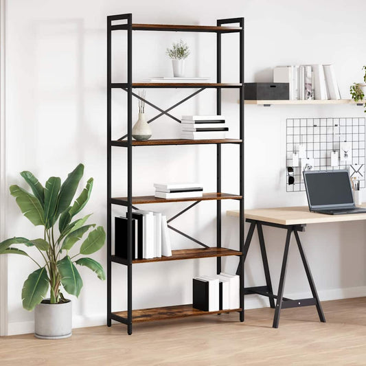 Bookshelf 80 x 30 x 189.5 cm Engineered Wood Smoked Oak