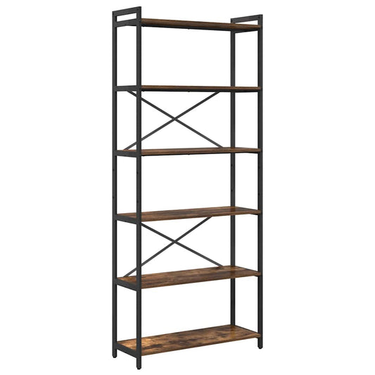 Bookshelf 80 x 30 x 189.5 cm Engineered Wood Smoked Oak