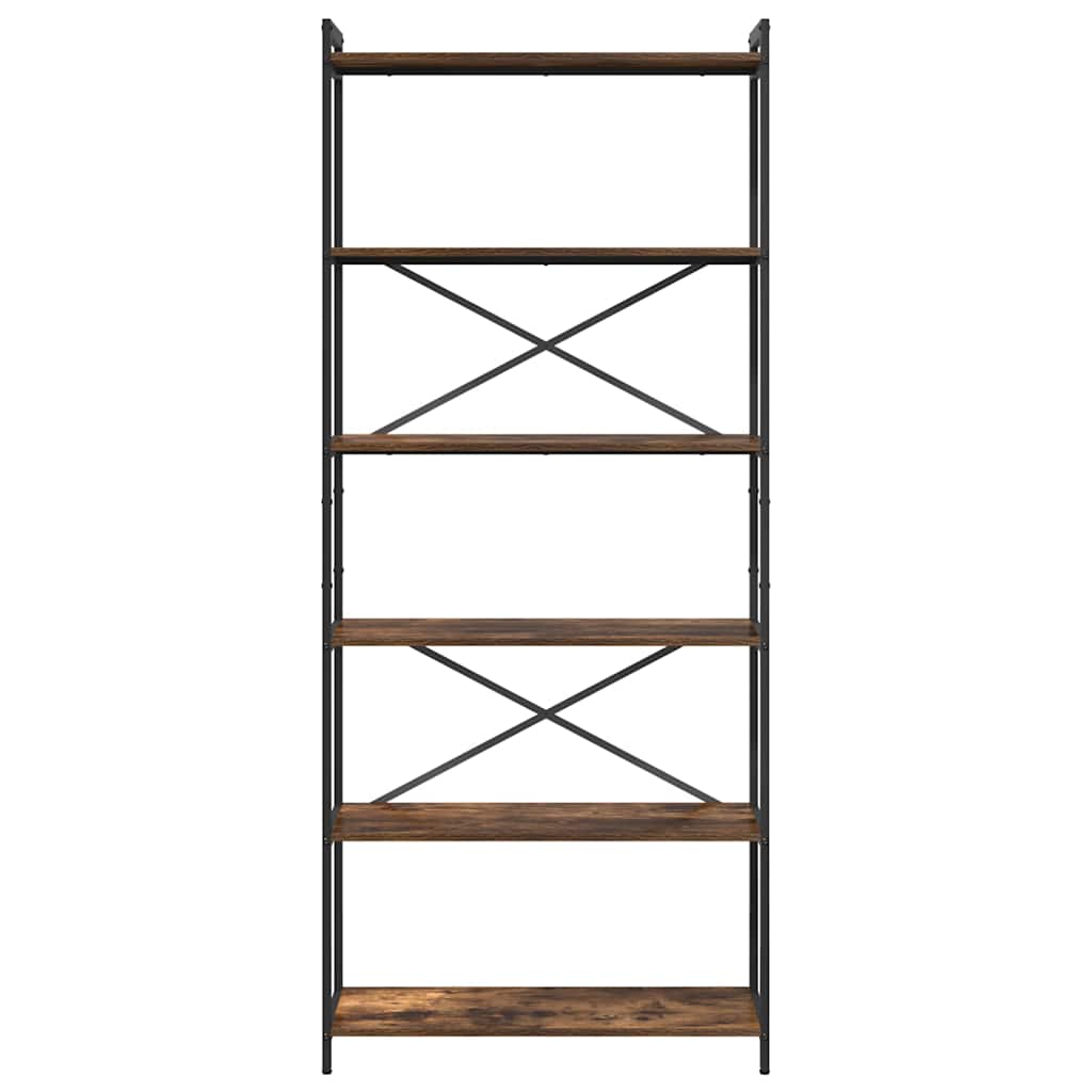 Bookshelf Smoked Oak 80 x 30 x 190 cm Engineered Wood