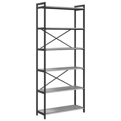 Bookshelf Grey sonoma 80 x 30 x 190 cm Engineered Wood