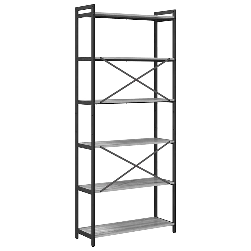 Bookshelf 80 x 30 x 189.5 cm Engineered Wood Grey sonoma