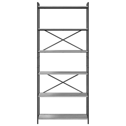 Bookshelf Grey sonoma 80 x 30 x 190 cm Engineered Wood