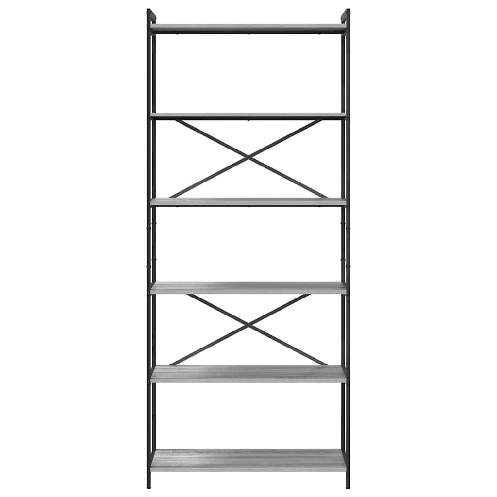 Bookshelf 80 x 30 x 189.5 cm Engineered Wood Grey sonoma