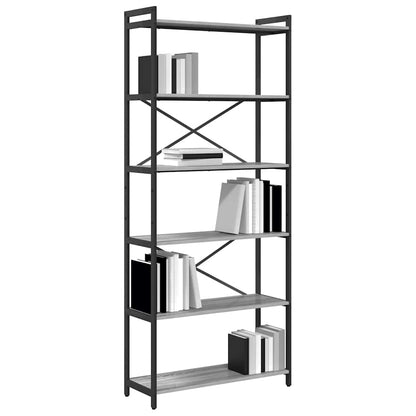 Bookshelf 80 x 30 x 189.5 cm Engineered Wood Grey sonoma