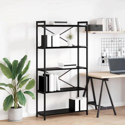 Bookshelf 80 x 30 x 155 cm Engineered Wood Black Oak