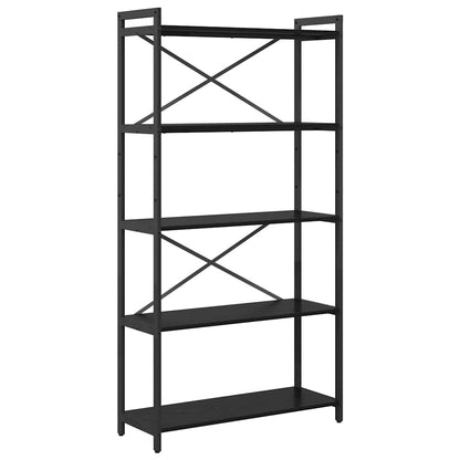 Bookshelf Black Oak 80 x 30 x 155 cm Engineered Wood