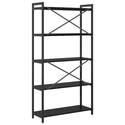 Bookshelf Black Oak 80 x 30 x 155 cm Engineered Wood