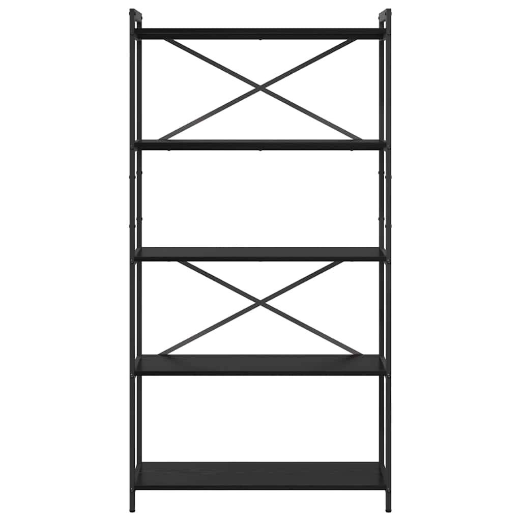 Bookshelf Black Oak 80 x 30 x 155 cm Engineered Wood