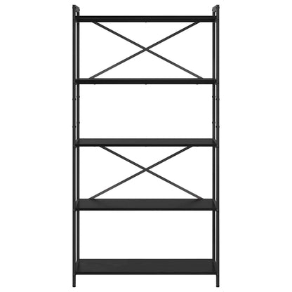 Bookshelf Black Oak 80 x 30 x 155 cm Engineered Wood