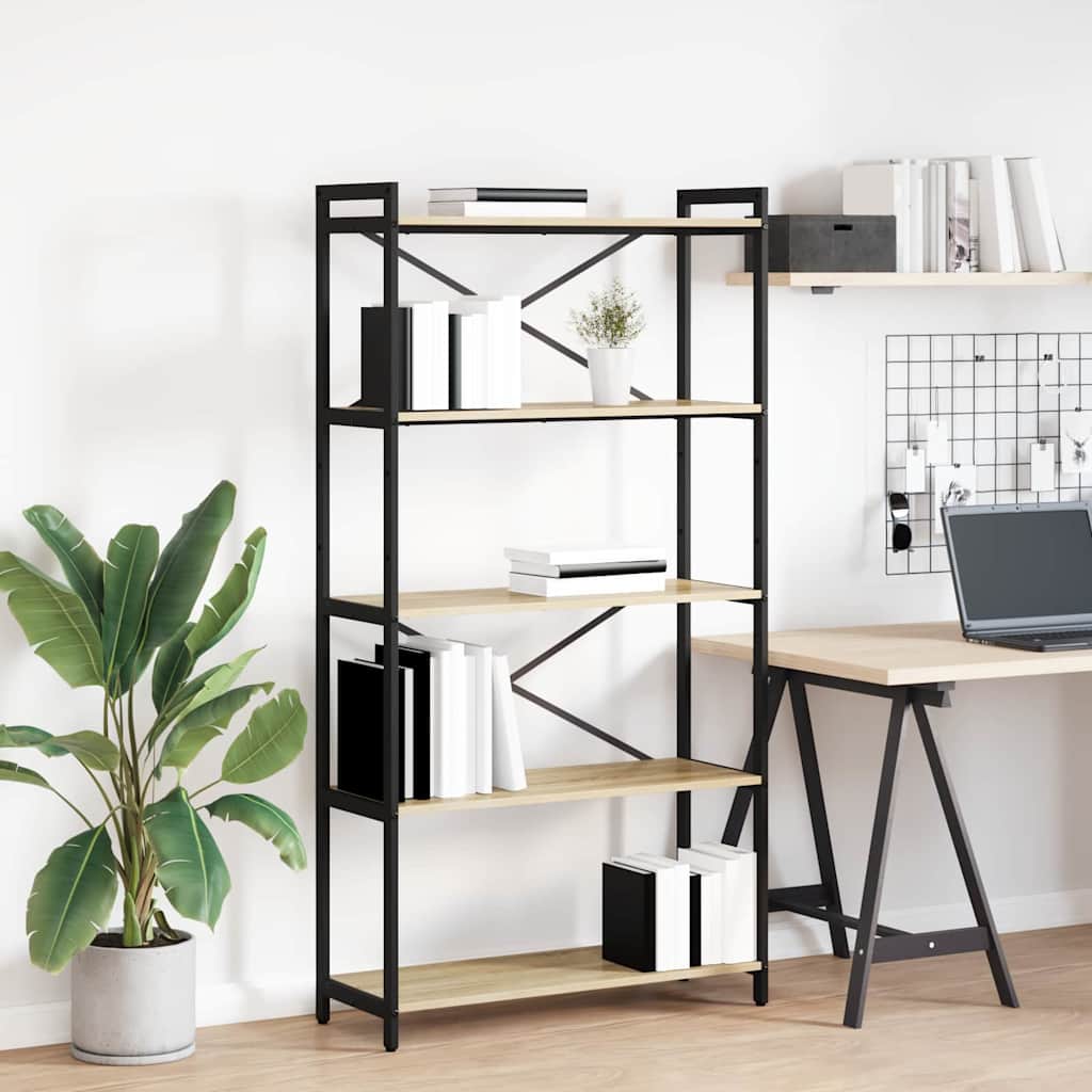 Bookshelf 80 x 30 x 155 cm Engineered Wood Sonoma Oak