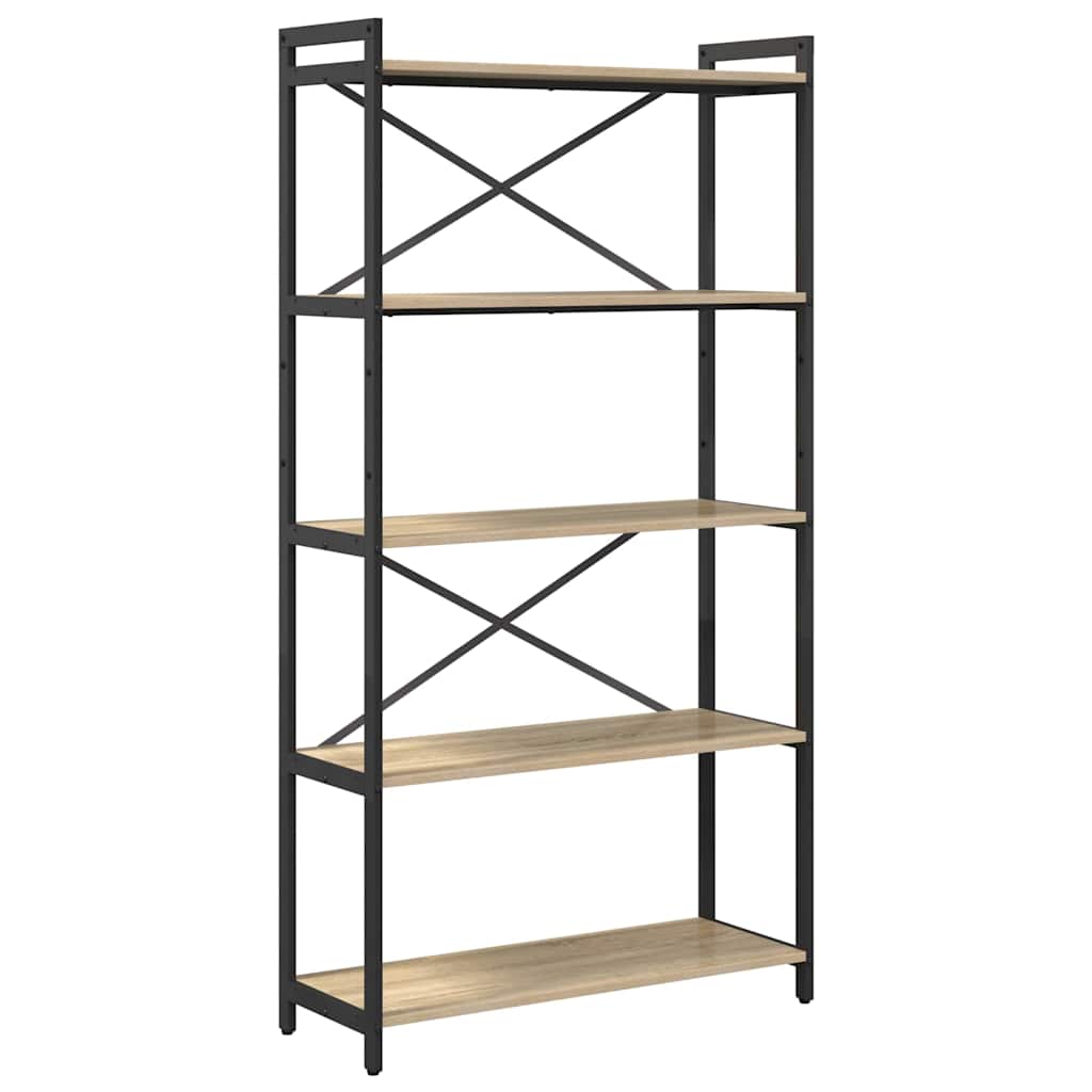 Bookshelf 80 x 30 x 155 cm Engineered Wood Sonoma Oak