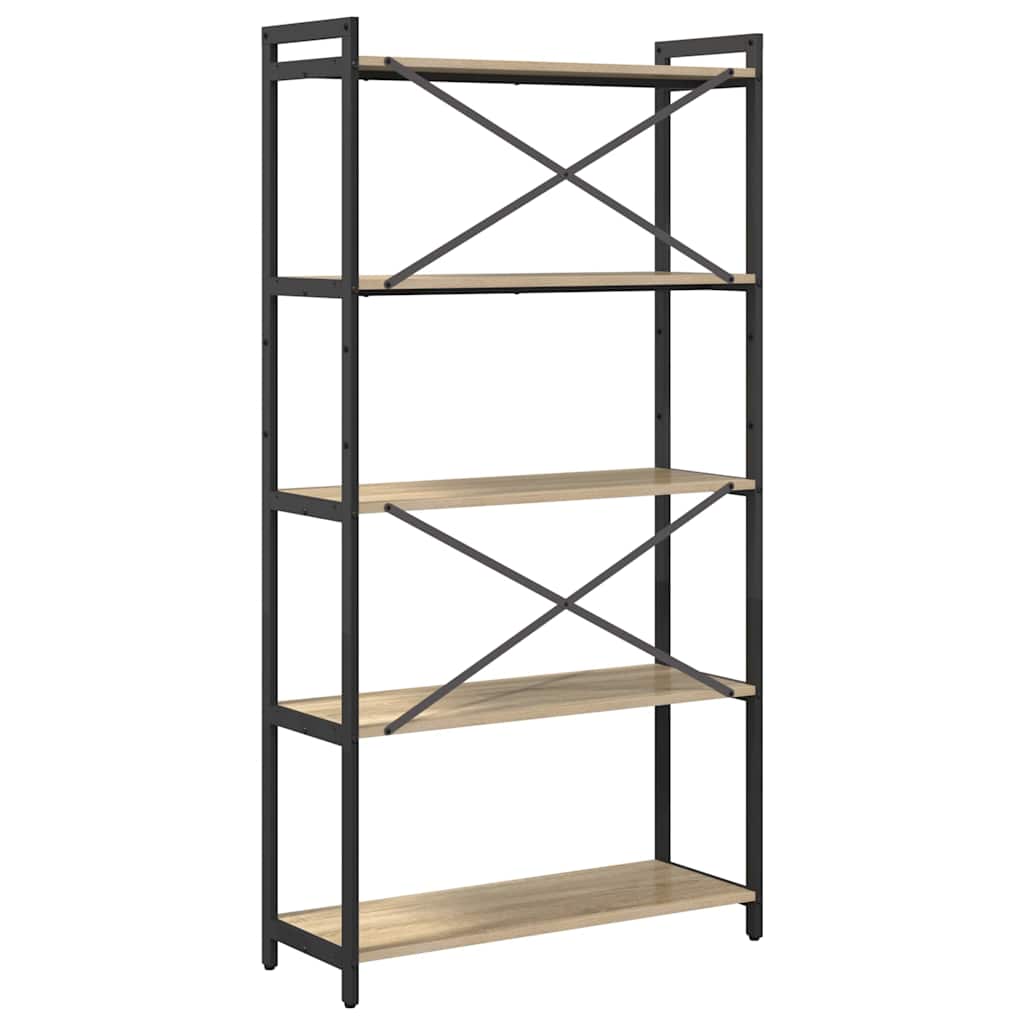 Bookshelf 80 x 30 x 155 cm Engineered Wood Sonoma Oak