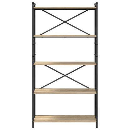 Bookshelf 80 x 30 x 155 cm Engineered Wood Sonoma Oak