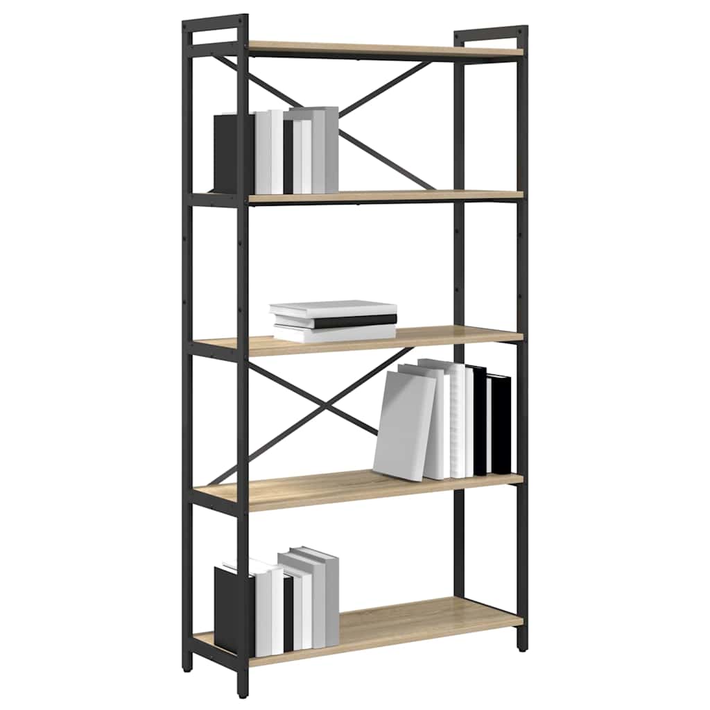 Bookshelf 80 x 30 x 155 cm Engineered Wood Sonoma Oak