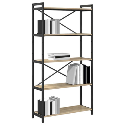 Bookshelf 80 x 30 x 155 cm Engineered Wood Sonoma Oak