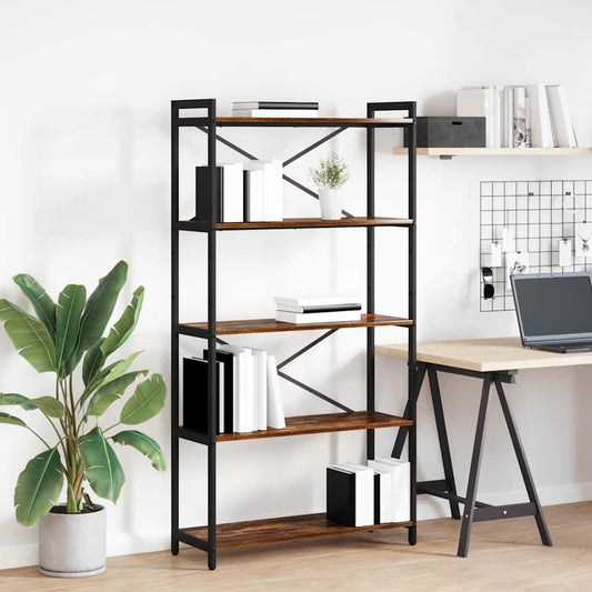 Bookshelf 80 x 30 x 155 cm Engineered Wood Smoked Oak