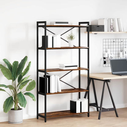 Bookshelf 80 x 30 x 155 cm Engineered Wood Smoked Oak