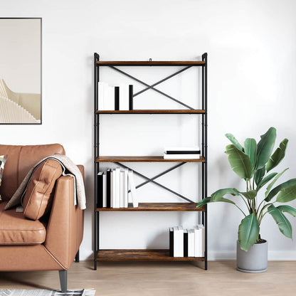 Bookshelf 80 x 30 x 155 cm Engineered Wood Smoked Oak