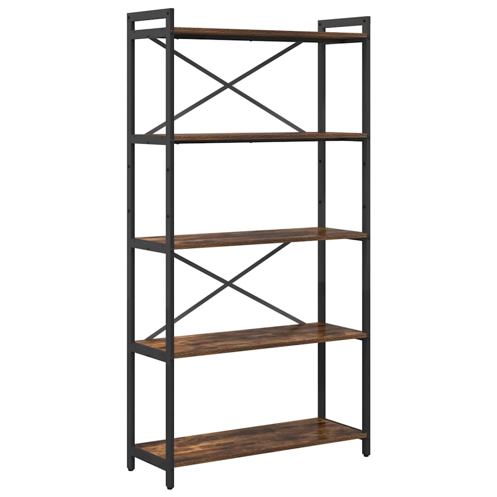 Bookshelf 80 x 30 x 155 cm Engineered Wood Smoked Oak