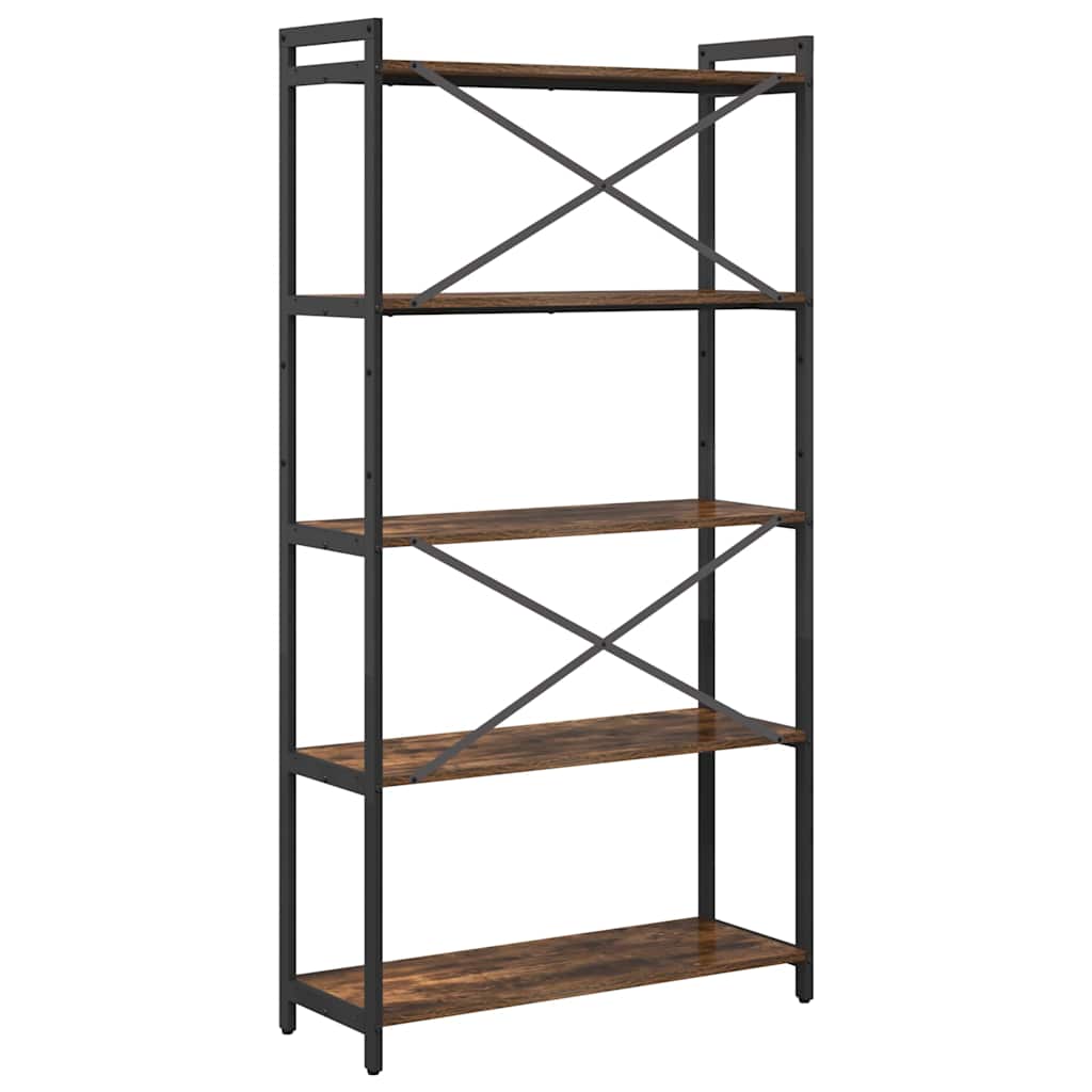 Bookshelf 80 x 30 x 155 cm Engineered Wood Smoked Oak