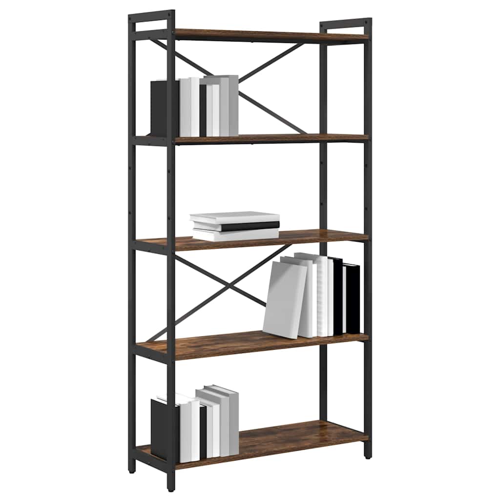 Bookshelf 80 x 30 x 155 cm Engineered Wood Smoked Oak