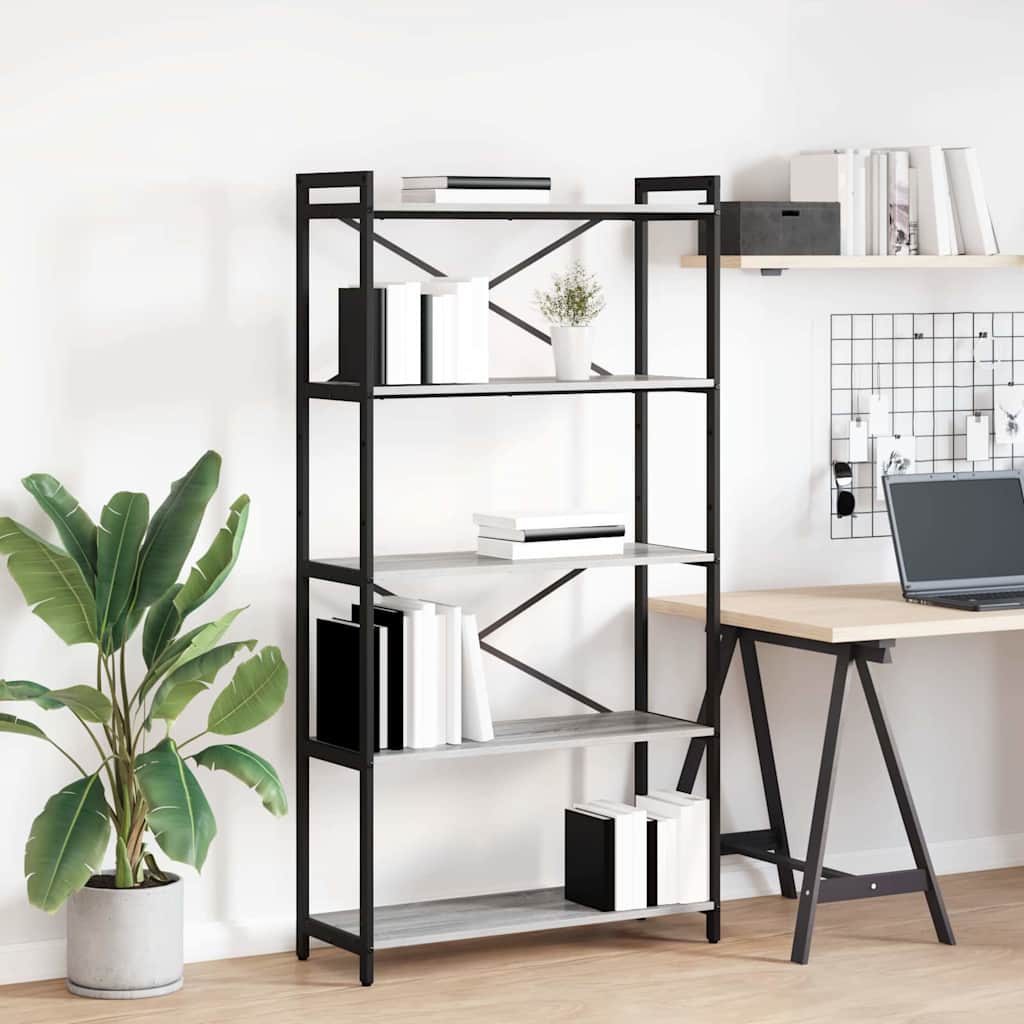 Bookshelf Grey sonoma 80 x 30 x 155 cm Engineered Wood