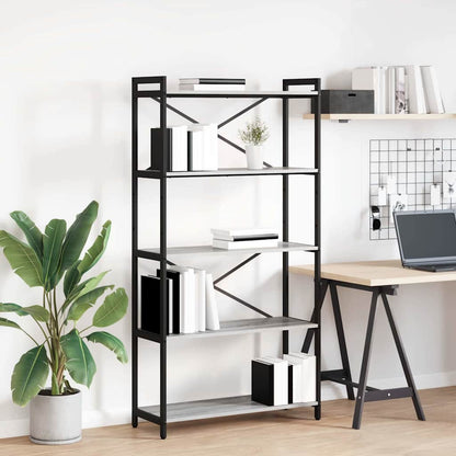 Bookshelf 80 x 30 x 155 cm Engineered Wood Grey sonoma