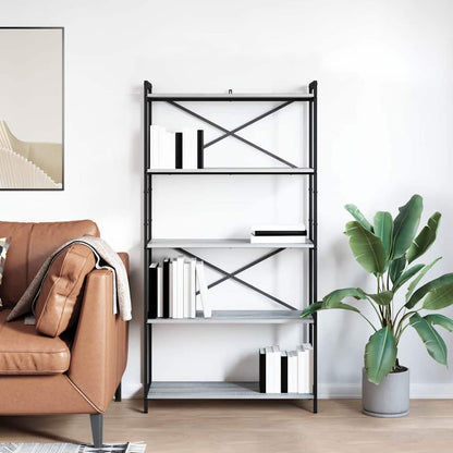Bookshelf 80 x 30 x 155 cm Engineered Wood Grey sonoma