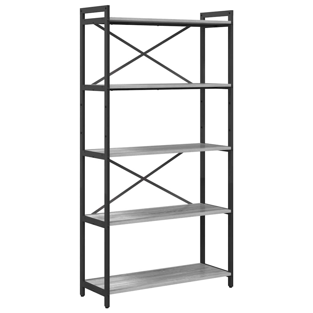 Bookshelf 80 x 30 x 155 cm Engineered Wood Grey sonoma