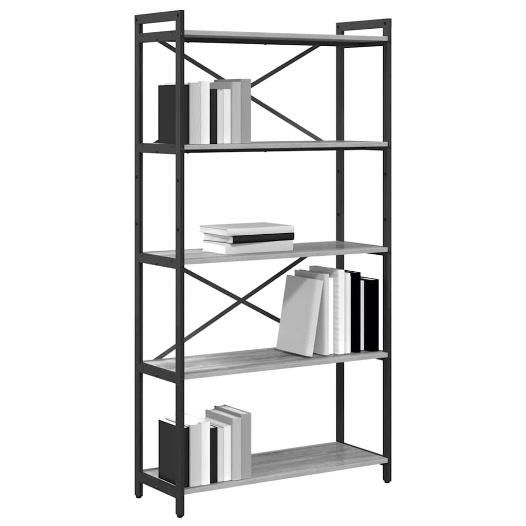 Bookshelf Grey sonoma 80 x 30 x 155 cm Engineered Wood