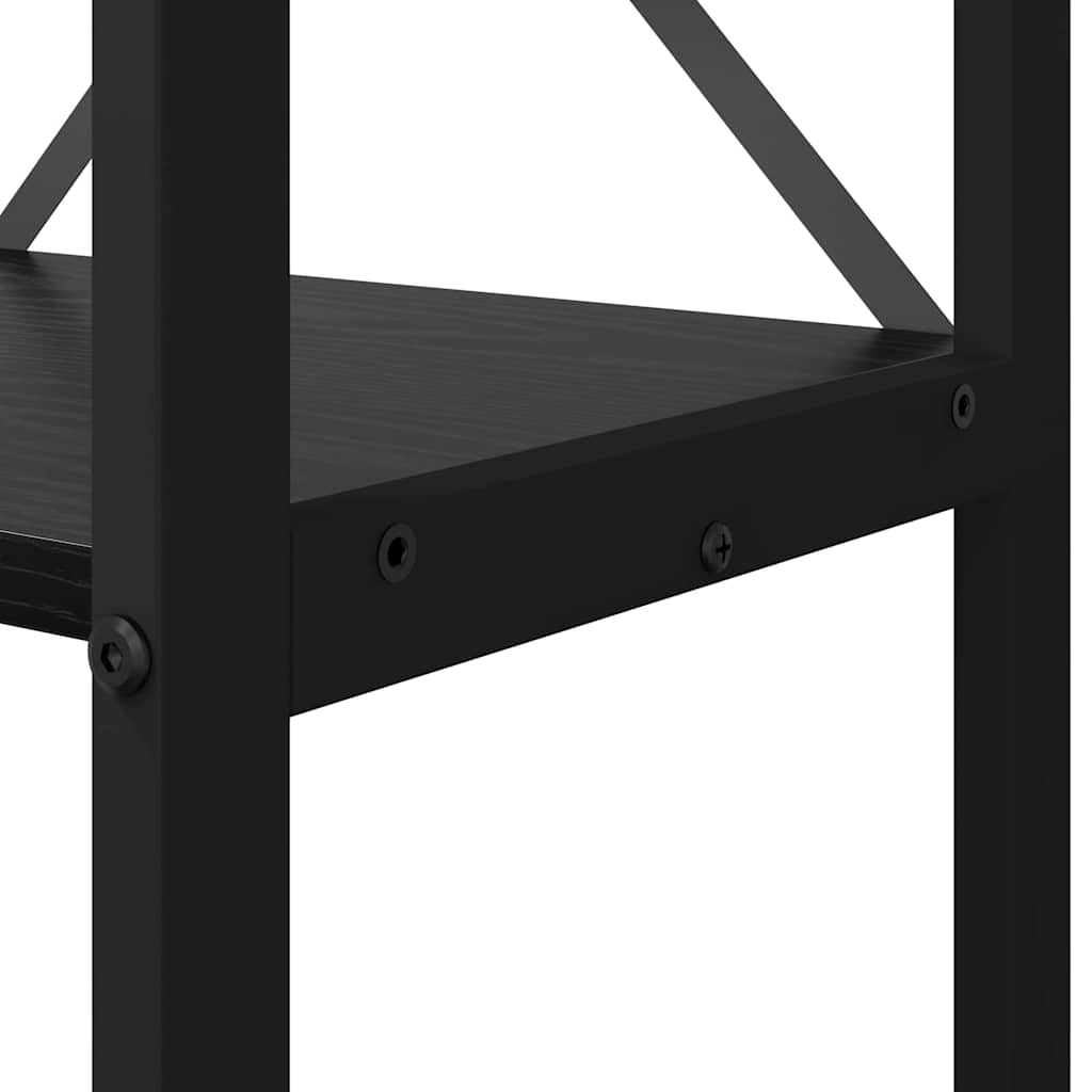 Bookshelf Black Oak 80 x 30 x 120 cm Engineered Wood